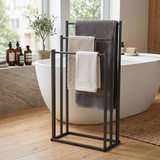 3 Tier Freestanding Towel Rack Metal Bam Bathroom Stand