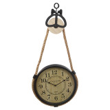 Industrial Hanging Rope Pulley Wall Clock