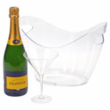 2x Large Clear Acrylic Ice Bucket Champagne Cooler Tub