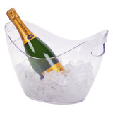 2x Large Clear Acrylic Ice Bucket Champagne Cooler Tub