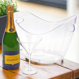 2x Large Clear Acrylic Ice Bucket Champagne Cooler Tub
