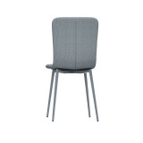 OSLO Modern Scoop-Back Dining Chairs in Chunky Woven Fabric with Matching Metal Legs