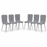 OSLO Modern Scoop-Back Dining Chairs in Chunky Woven Fabric with Matching Metal Legs