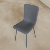 OSLO Modern Scoop-Back Dining Chairs in Chunky Woven Fabric with Matching Metal Legs