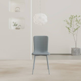 OSLO Modern Scoop-Back Dining Chairs in Chunky Woven Fabric with Matching Metal Legs