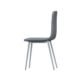 OSLO Modern Scoop-Back Dining Chairs in Chunky Woven Fabric with Matching Metal Legs