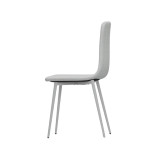 OSLO Modern Scoop-Back Dining Chairs in Chunky Woven Fabric with Matching Metal Legs