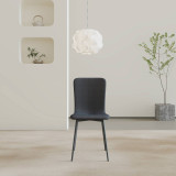 OSLO Modern Scoop-Back Dining Chairs in Chunky Woven Fabric with Matching Metal Legs