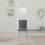 OSLO Modern Scoop-Back Dining Chairs in Chunky Woven Fabric with Matching Metal Legs