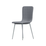 OSLO Modern Scoop-Back Dining Chairs in Chunky Woven Fabric with Matching Metal Legs