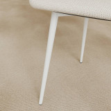 OSLO Modern Scoop-Back Dining Chairs in Chunky Woven Fabric with Matching Metal Legs
