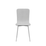 OSLO Modern Scoop-Back Dining Chairs in Chunky Woven Fabric with Matching Metal Legs
