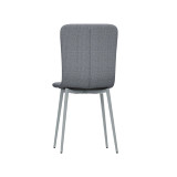 OSLO Modern Scoop-Back Dining Chairs in Chunky Woven Fabric with Matching Metal Legs