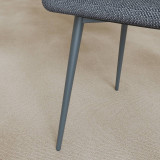OSLO Modern Scoop-Back Dining Chairs in Chunky Woven Fabric with Matching Metal Legs