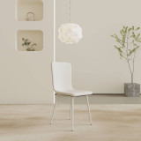OSLO Modern Scoop-Back Dining Chairs in Chunky Woven Fabric with Matching Metal Legs