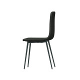 OSLO Modern Scoop-Back Dining Chairs in Chunky Woven Fabric with Matching Metal Legs