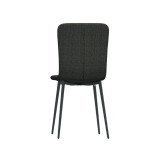 OSLO Modern Scoop-Back Dining Chairs in Chunky Woven Fabric with Matching Metal Legs