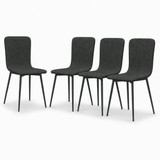 OSLO Modern Scoop-Back Dining Chairs in Chunky Woven Fabric with Matching Metal Legs