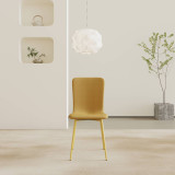 OSLO Modern Scoop-Back Dining Chairs in Chunky Woven Fabric with Matching Metal Legs
