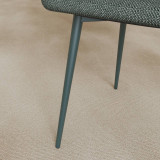 OSLO Modern Scoop-Back Dining Chairs in Chunky Woven Fabric with Matching Metal Legs