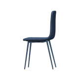 OSLO Modern Scoop-Back Dining Chairs in Chunky Woven Fabric with Matching Metal Legs