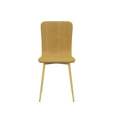 OSLO Modern Scoop-Back Dining Chairs in Chunky Woven Fabric with Matching Metal Legs