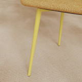 OSLO Modern Scoop-Back Dining Chairs in Chunky Woven Fabric with Matching Metal Legs