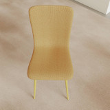 OSLO Modern Scoop-Back Dining Chairs in Chunky Woven Fabric with Matching Metal Legs