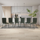 OSLO Modern Scoop-Back Dining Chairs in Chunky Woven Fabric with Matching Metal Legs