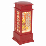 Musical Light Up Christmas Telephone Box Snow Lantern