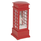 Musical Light Up Christmas Telephone Box Snow Lantern