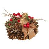 Advent Wreath Candle Holder 26cm Gold Christmas Decoration