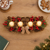 Advent Wreath Candle Holder 26cm Gold Christmas Decoration