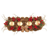 Advent Wreath Candle Holder 26cm Gold Christmas Decoration