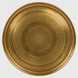 34cm Round Metal Serving Tray Hammered Design