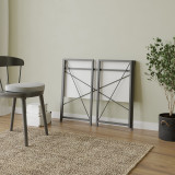 Wooden Industrial Style Folding Desk with Steel Frame