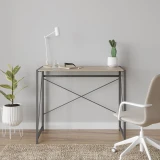 Wooden Industrial Style Folding Desk with Steel Frame