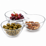 LUXE Crystallin Divided Snack Bowl 2/3 Section Serving Dish