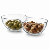 LUXE Crystallin Divided Snack Bowl 2/3 Section Serving Dish