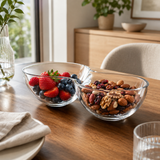 LUXE Crystallin Divided Snack Bowl 2/3 Section Serving Dish