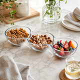 LUXE Crystallin Divided Snack Bowl 2/3 Section Serving Dish