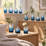 Glass Bud Vase Set Small Flower Vases Mixed Patterns