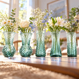Glass Bud Vase Set Small Flower Vases Mixed Patterns