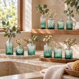 Glass Bud Vase Set Small Flower Vases Mixed Patterns