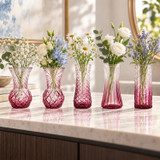 Glass Bud Vase Set Small Flower Vases Mixed Patterns