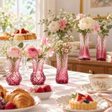 Glass Bud Vase Set Small Flower Vases Mixed Patterns
