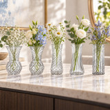 Glass Bud Vase Set Small Flower Vases Mixed Patterns