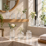 Glass Bud Vase Set Small Flower Vases Mixed Patterns