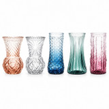 Glass Bud Vase Set Small Flower Vases Mixed Patterns