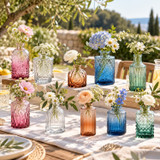 Glass Bud Vase Set Small Flower Vases Mixed Patterns
